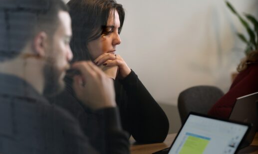 Interview panel reviewing a candidate, part of the recruitment cost per hire