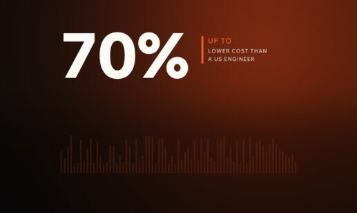 Up to 70 percent lower cost than a US engineer