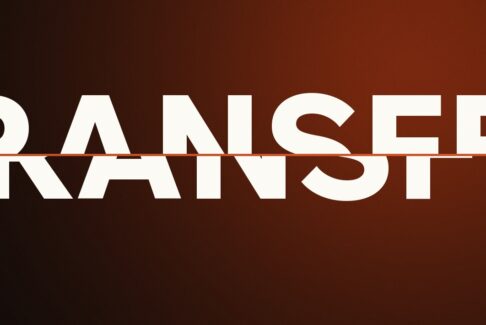The word transfer split in two along an orange fault line