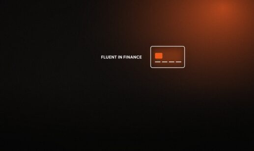 Outline of a payment card with an orange chip, illustrating engineers fluent in financial services